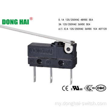 ENEC လက်မှတ်ရ Dustproof Micro Switch